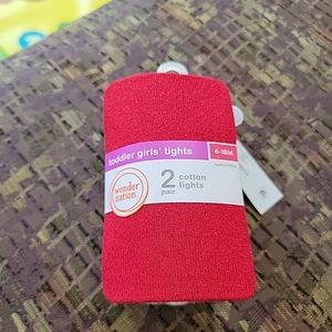 Wonder Nation Baby & Toddler Girls Sparkle Cotton Tights, 2-Pack, Sizes 6- 18M